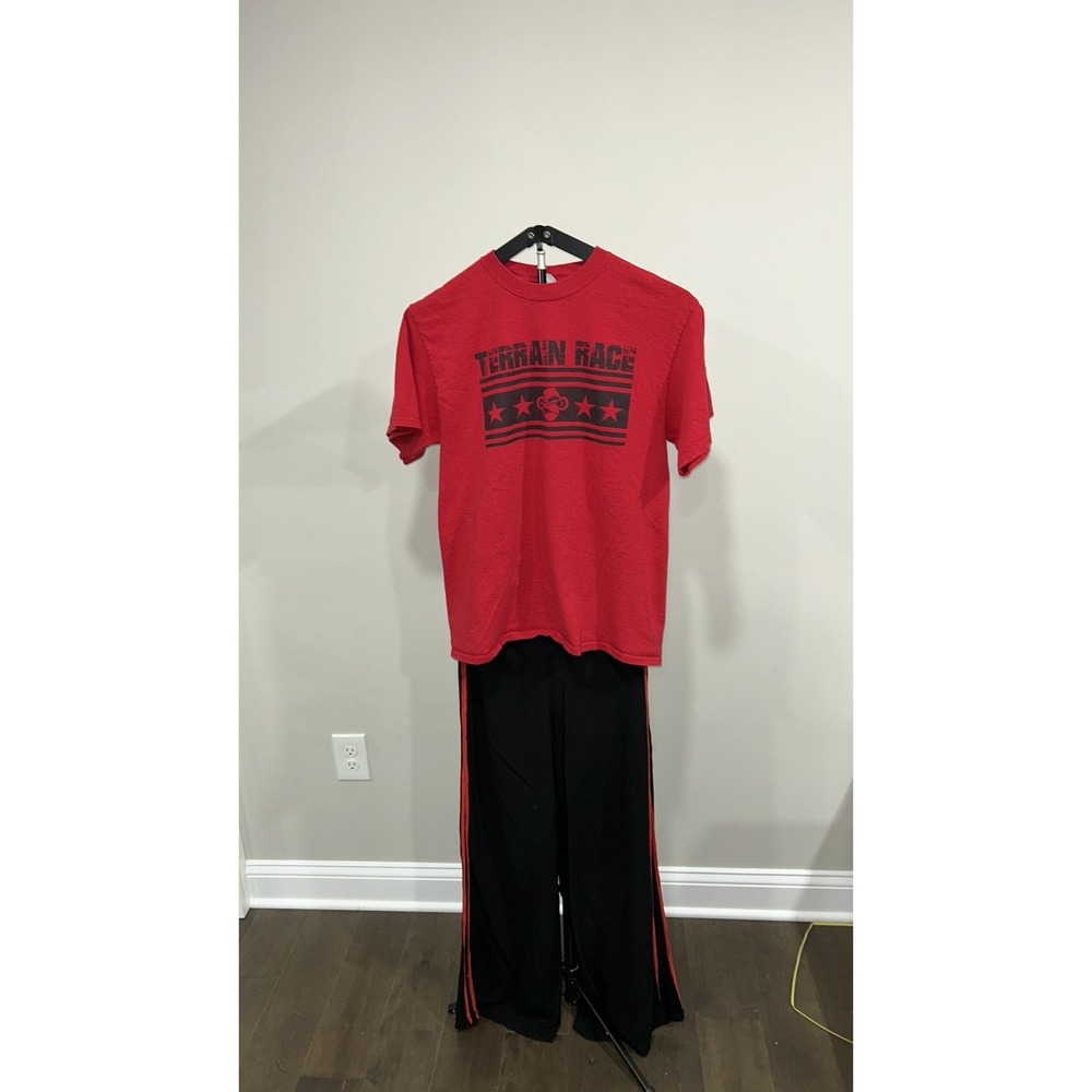 Terrain Race Graphic T-Shirt Port & Company Red Mens Medium Volunteer Shirt Set